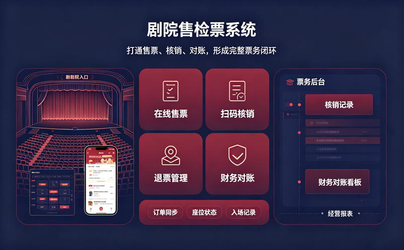 剧院售检票系统如何打通售票核销对账