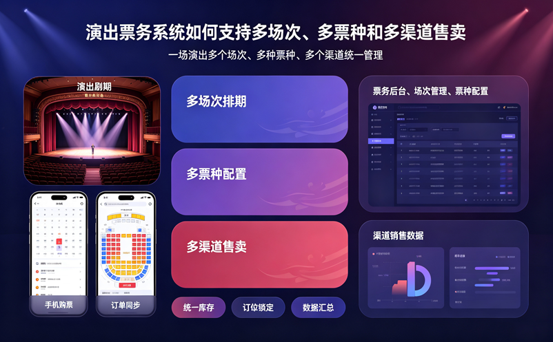 演出票务系统如何支持多场次、多票种和多渠道售卖? 演出票务系统如何支持多场次、多票种和多渠道售卖?