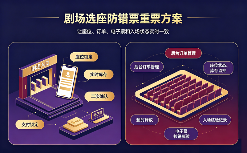 剧场在线选座系统怎么做，才能减少错票和重票？
