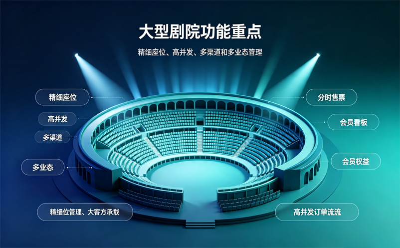 小剧场和大型剧院选择票务系统时，功能重点有什么不同？