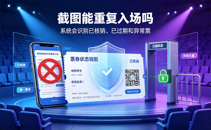电子票截图能不能重复入场？剧院售检票系统如何识别已核销票