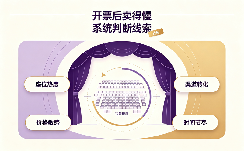 一场演出开票后卖得慢，剧场票务系统能提供哪些判断线索？
