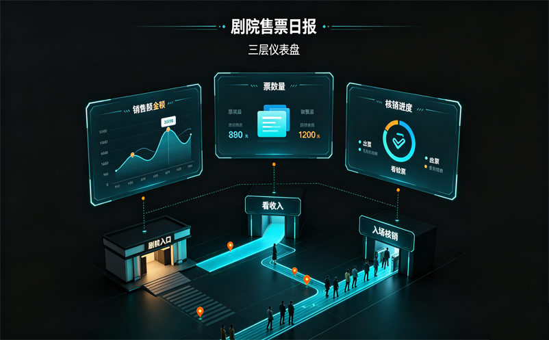 剧院售票日报怎么看？票务系统里的销售额、出票数和核销数不是一