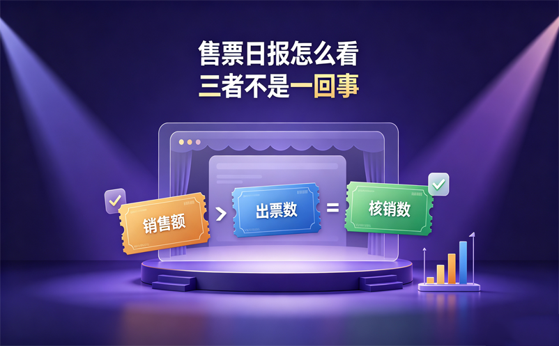 剧院售票日报怎么看？票务系统里的销售额、出票数和核销数不是一回事