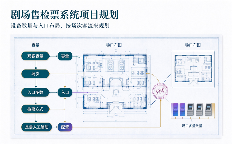 剧场售检票系统项目规划 检票设备数量和入口布局如何确定 剧场售检票系统项目规划 检票设备数量和入口布局如何确定