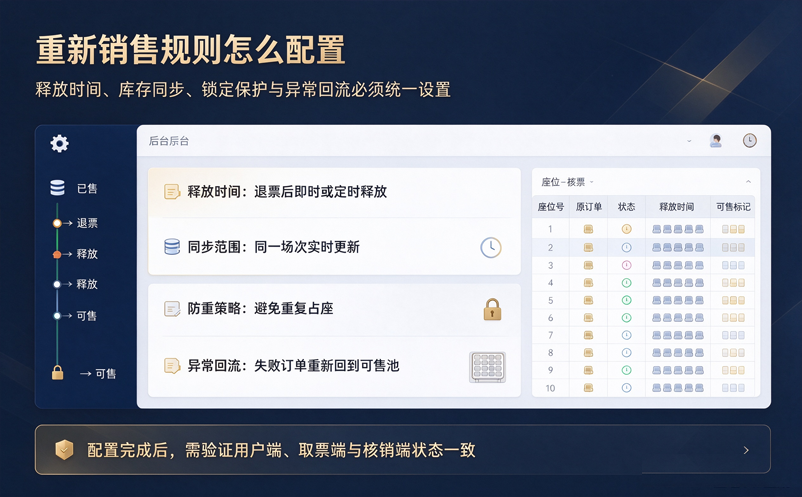 剧场在线选座系统遇到退票释放的座位如何重新进入销售